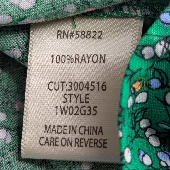 Max Studio Green Floral Peasant Bohemian Blouse Tunic Top Womens Size 1X NWT - Picture 11 of 16